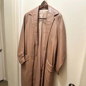 Vintage Tan Leather Coat - Very Small - XS - See measurements